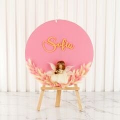 Peri Temalı Pembe Kız Bebek Kapı Süsü