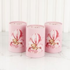 Ayıcık Temalı Kız Bebek Silindir Kutuda Anahtarlık