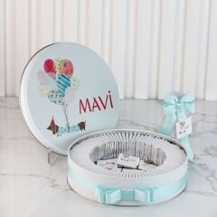 Baskılı Metal Kutuda Kız Bebek Çikolatası