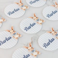 Tavşan Temalı Erkek Bebek Magneti