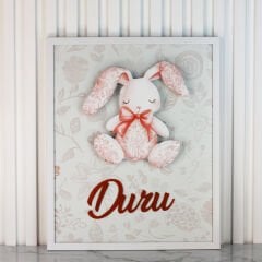 Tavşan Temalı Çikolata, Çerçeveli Kapı Süsü ve Metal Mum