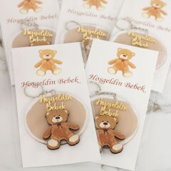 Ayıcık Temalı Erkek Bebek Anahtarlık