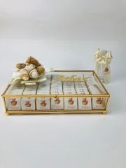 Ayıcıklı Cam Kutuda Erkek Bebek Çikolatası