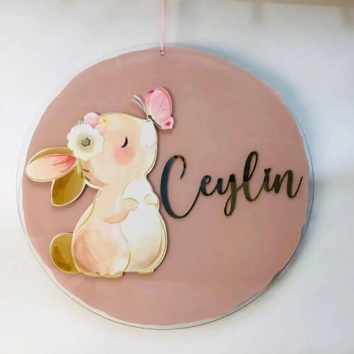 Kız Bebek Pleksi Kapı Süsleri