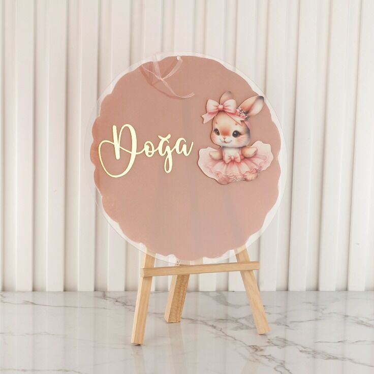 Tavşanlı Kız Bebek Kapı Süsü