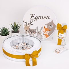 Hayvan Temalı Baskılı Metal Kutuda Erkek Bebek Çikolatası