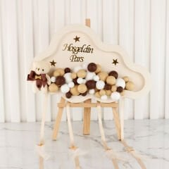 Ayıcık Temalı Kahverengi Erkek Bebek Kapı Süsü