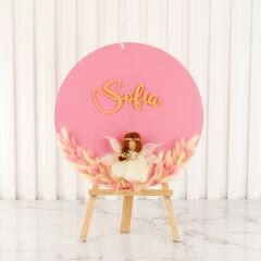 Peri Temalı Pembe Kız Bebek Kapı Süsü