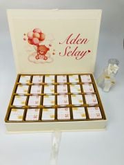 Ayıcık Temalı Dikdörtgen Kutuda Kız Bebek Çikolatası