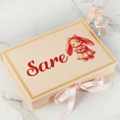 Tavşan Temalı Dikdörtgen Kutuda Kız Bebek Çikolatası