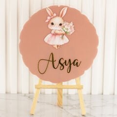 Tavşanlı Kız Bebek Pleksi Kapı Süsü