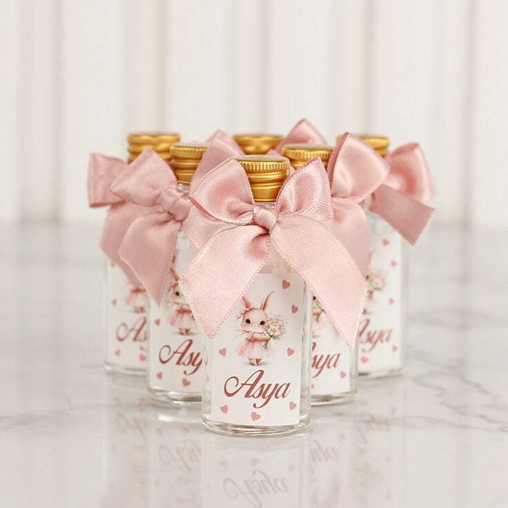 Tavşan Temalı Pembe Kız Bebek Kolonya Şişesi