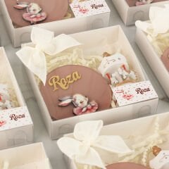 Tavşan Temalı Kız Bebek Pleksi Magnet ve Atlı Karınca