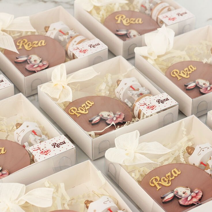 Tavşan Temalı Kız Bebek Pleksi Magnet ve Atlı Karınca