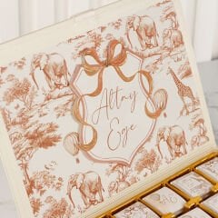 Kahverengi Hayvan Temalı Dikdörtgen Kutuda Erkek Bebek Çikolatası