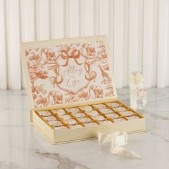 Kahverengi Hayvan Temalı Dikdörtgen Kutuda Erkek Bebek Çikolatası