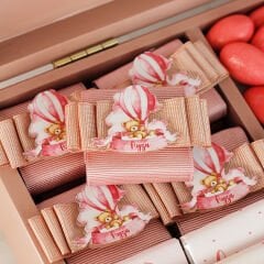 Ayıcık Temalı Ahşap Kutuda Bebek Çikolatası