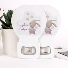 Tavşan Temalı Açacaklı Direkt Baskılı Kız Bebek Magneti