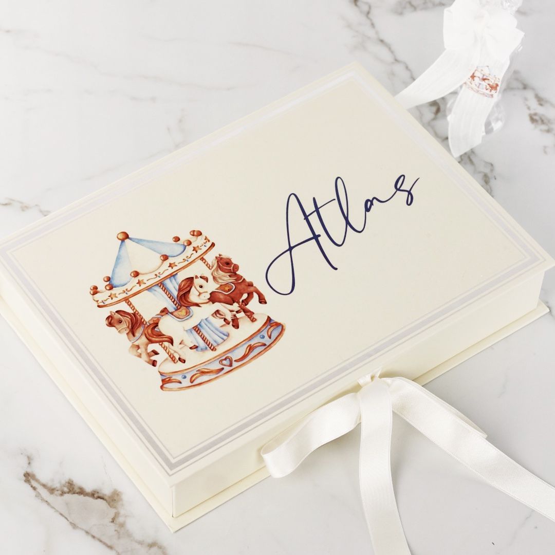 Atlı Karınca Temalı Dikdörtgen Kutuda Erkek Bebek Çikolatası