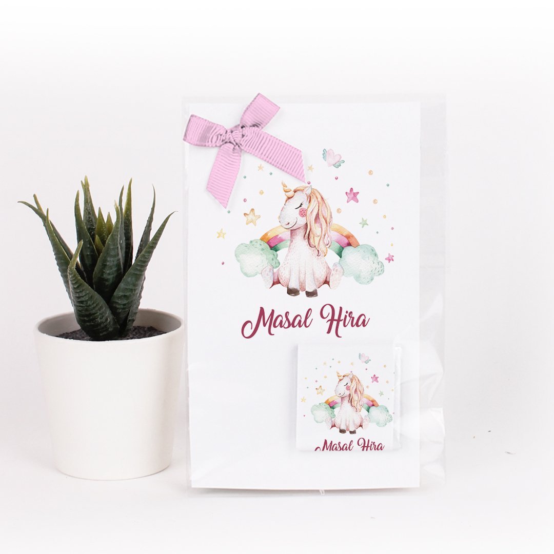 Unicorn Temalı Kartlı Kız Bebek Çikolatası