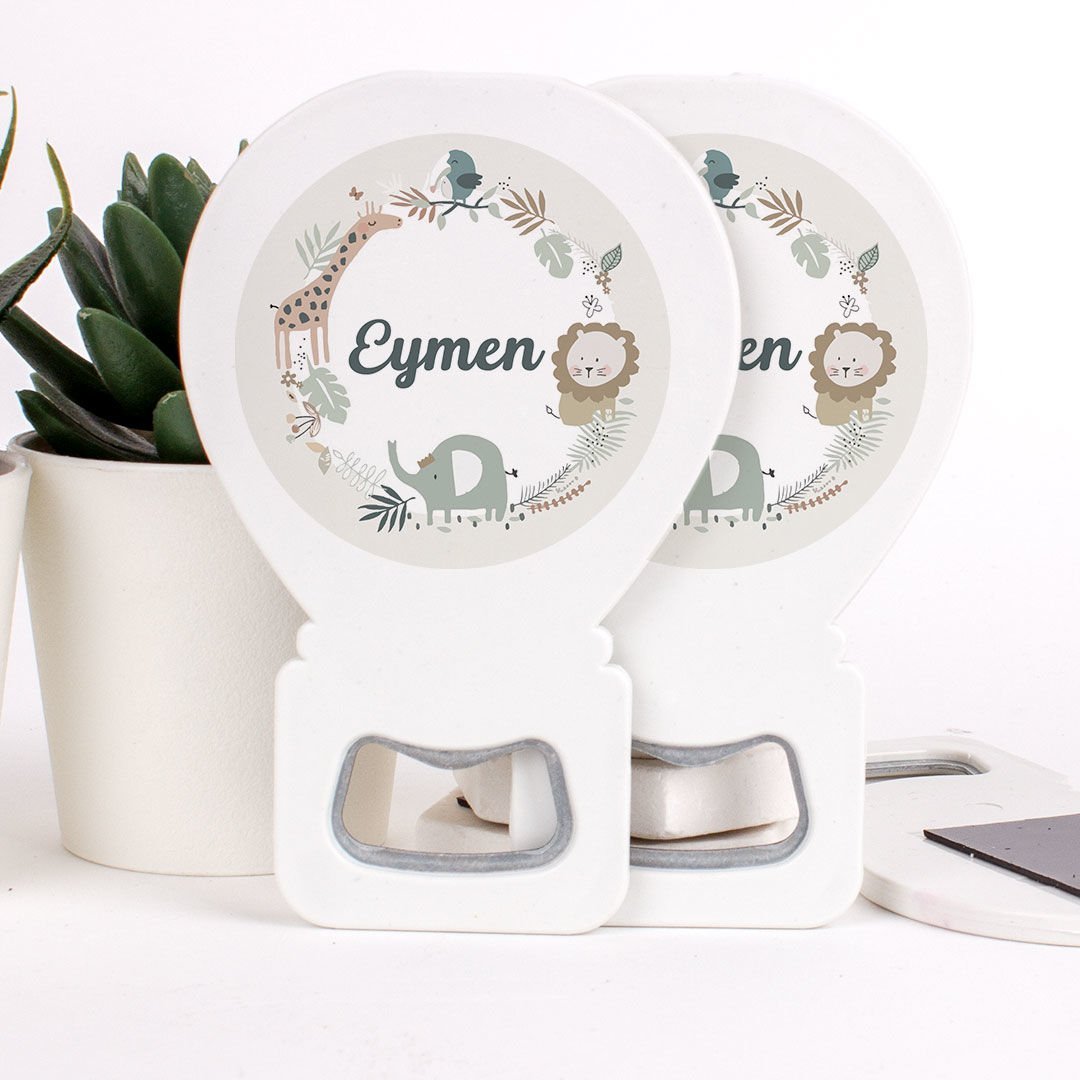 Hayvanlar Temalı Açacaklı Direkt Baskılı Erkek Bebek Magneti