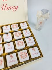 Ayıcık Temalı Dikdörtgen Kutuda Kız Bebek Çikolatası