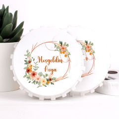 Çiçek Temalı Açacaklı Direkt Baskılı Kız Bebek Magneti