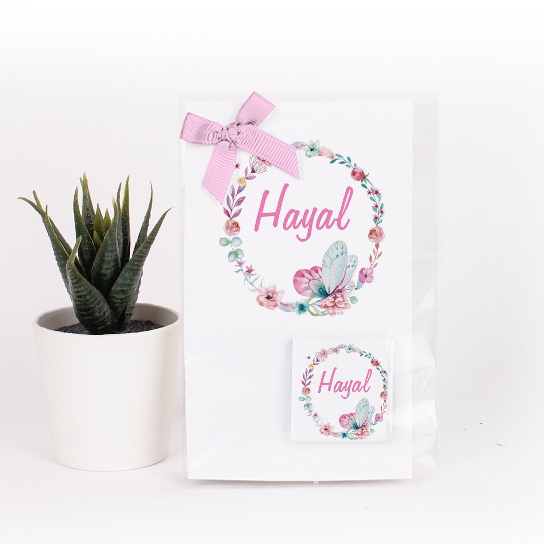 Çiçek Temalı Kartlı Kız Bebek Çikolatası