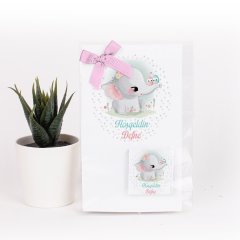 Fil Temalı Kartlı Kız Bebek Çikolatası