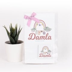 Gökkuşağı Temalı Kartlı Kız Bebek Çikolatası