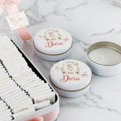 Ördek Temalı Direkt Baskılı Metal Kutuda Çikolata ve Metal Mum Seti