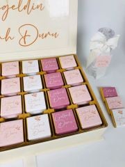 Balon Temalı Dikdörtgen Kutuda Kız Bebek Çikolatası