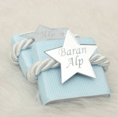 Yıldız Temalı Standlı Kutuda Erkek Bebek Çikolatası