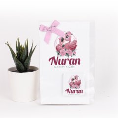 Flamingo Temalı Kartlı Kız Bebek Çikolatası