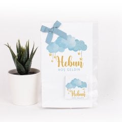 Bulut Temalı Kartlı Erkek Bebek Çikolatası