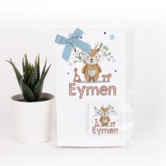 Hayvan Temalı Kartlı Erkek Bebek Çikolatası