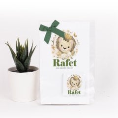 Aslan Temalı Kartlı Erkek Bebek Çikolatası