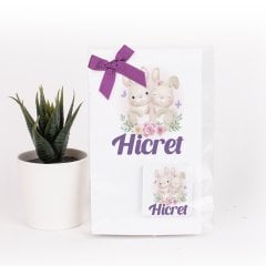 Tavşan Temalı Kartlı Kız Bebek Çikolatası