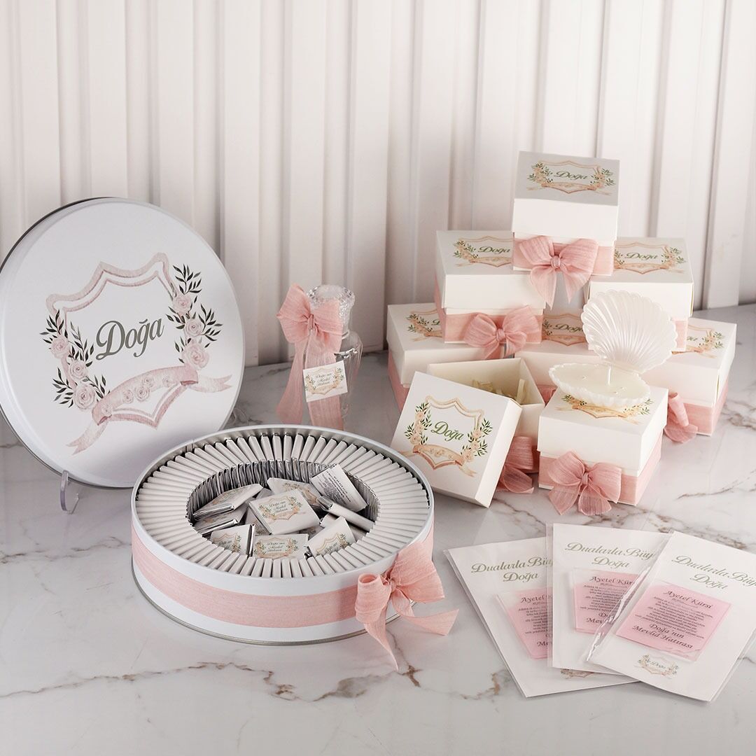 Çiçek Temalı Çikolata, Magnet ve İstiridye Mum Seti
