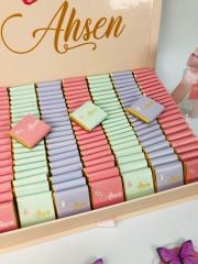 Kelebek Temalı Çikolata ve Şeffaf Pleksi Magnet