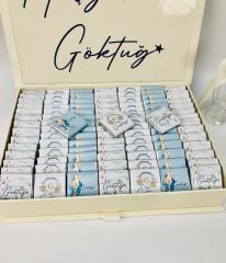 Yıldız Temalı Dikdörtgen Kutuda Erkek Bebek Çikolatası