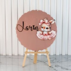 Tavşan Temalı Çikolata, Şeffaf Pleksi Magnet ve Kapı Süsü