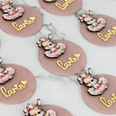 Tavşan Temalı Çikolata, Şeffaf Pleksi Magnet ve Kapı Süsü