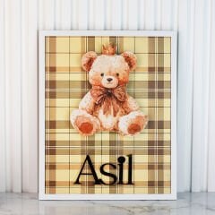 Ayıcık Temalı Çerçeveli Kapı Süsü