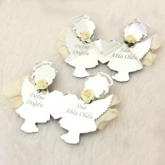 Kardeş Temalı Aynalı Kız Bebek Magneti