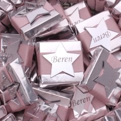 Yıldız Temalı Baskılı Metal Kutuda Kız Bebek Çikolatası