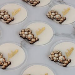 Ayıcık Temalı Şeffaf Pleksi Erkek Bebek Magneti