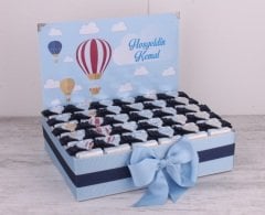 Balon  Temalı Standlı Kutuda Erkek Bebek Çikolatası