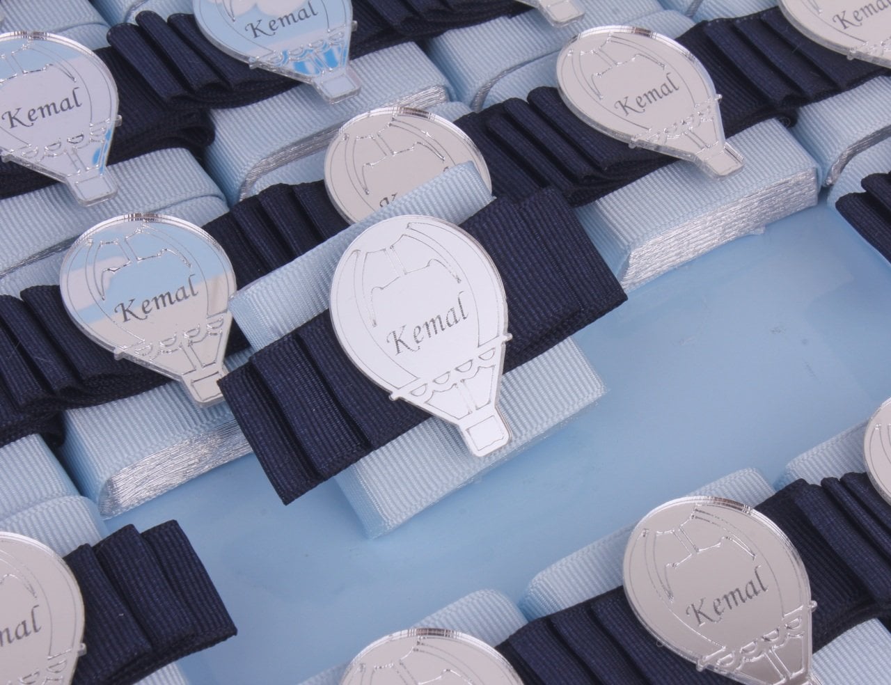 Balon  Temalı Standlı Kutuda Erkek Bebek Çikolatası