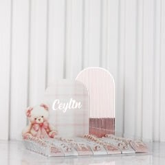 Ayıcık Temalı Pleksi Kutuda Kız Bebek Çikolatası